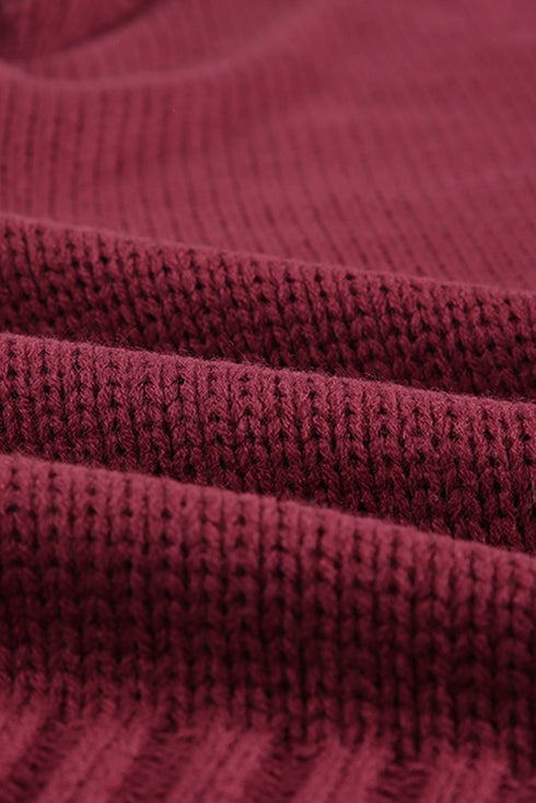 V Neck Drop Shoulder Knitted Sweater